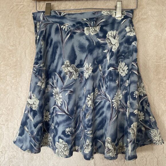 VTG All That Jazz Mini Blue Floral Skirt Sz 5/6‎ Cottagecore See Measurements - Picture 6 of 10